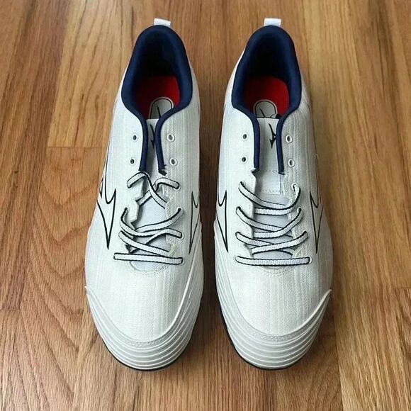 Mizuno Softball Enerzy Softball Cleats White / Navy Blue US 11.5 Women’s - Picture 3 of 11